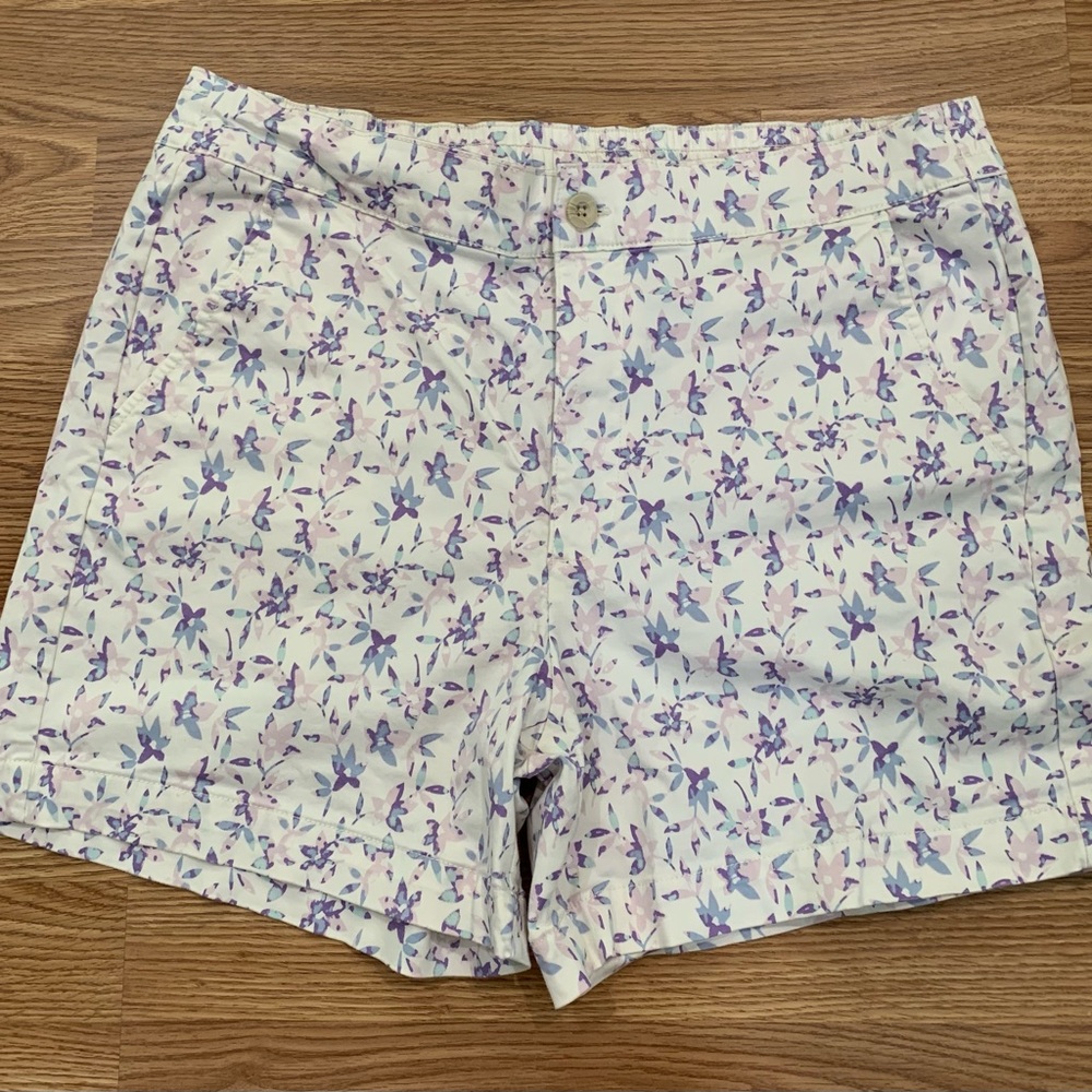 JACHS Girlfriend White and Purple Butterfly’s shorts
